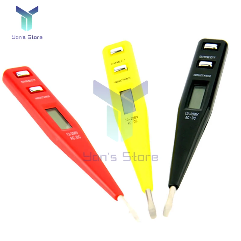 

AC DC 12V-250V Voltage Tester Pen LCD Digital AC/DC Voltage Detector Continuity Voltage detection pen Inductance Detector Sensor
