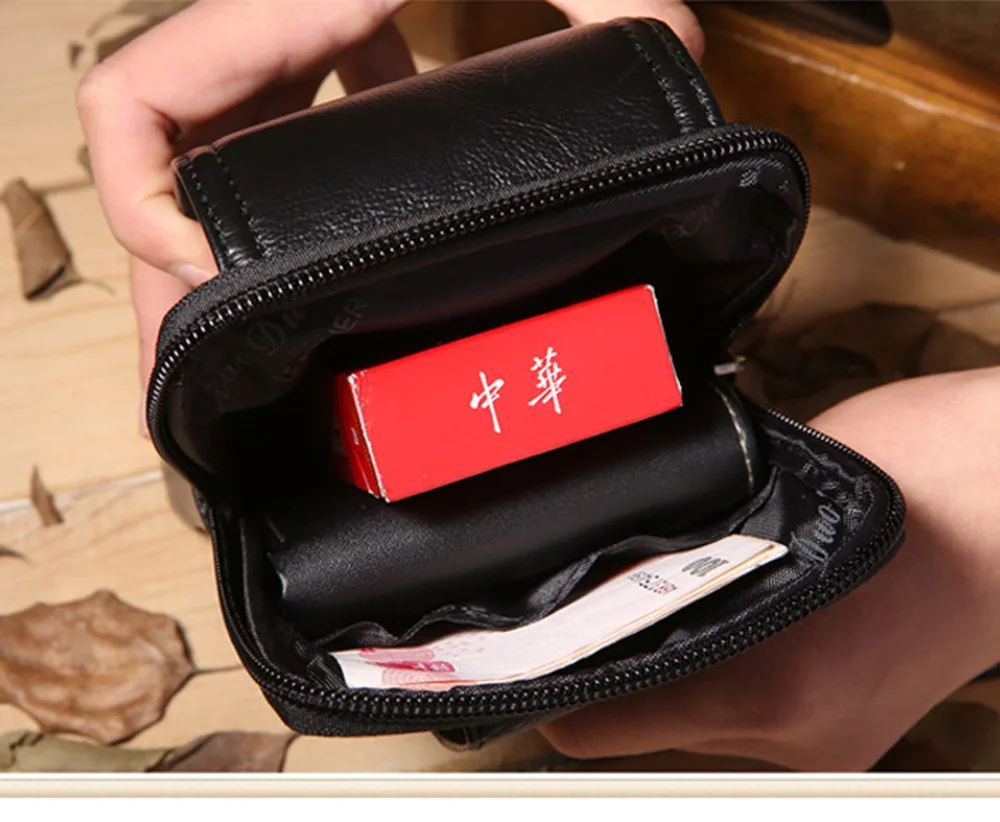 Поясная Сумка из натуральной кожи для мужчин забавный кошелек с маленьким ремнем