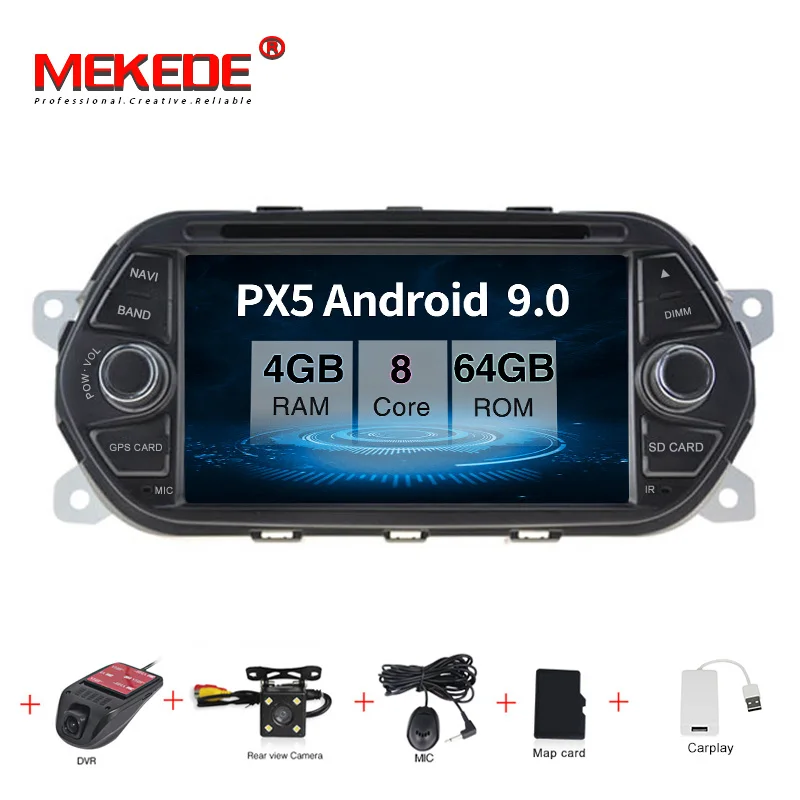 Android 9,0 автомобильный стерео gps для Fiat Tipo Egea Dodge Neon Радио DVD WiFi Аудио Видео навигация задняя камера - Цвет: 64G cam DVR carplay