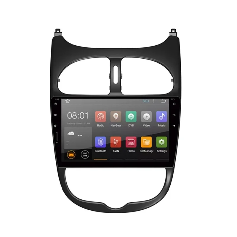 Автомагнитола для PEUGEOT PG206 мультимедийный плеер на Android 9 0 с &quotсенсорным экраном