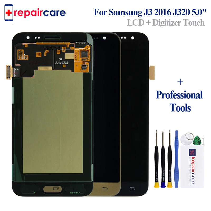 

100% Super AMOLED LCD For Samsung Galaxy J3 2016 J320 J320F J320H J320M J320FN LCDs Display With Touch Screen Digitizer Assembly