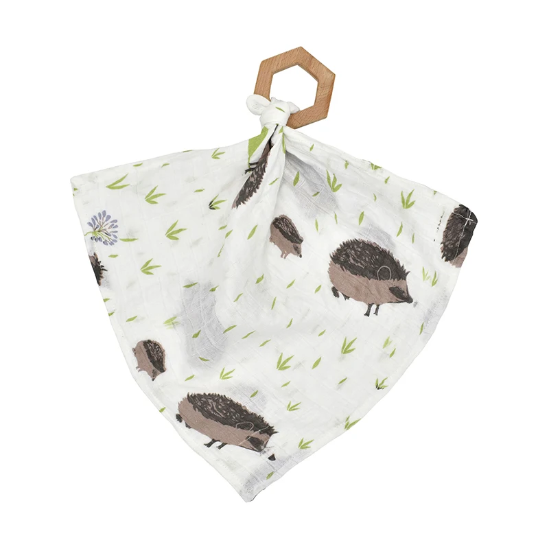 

Cute Napkin Baby Dinning Bibs Napkin With Wood Ring Dinning Teething Toy Baby Dinning Aid Safe Baby Teething Tool Infant Care