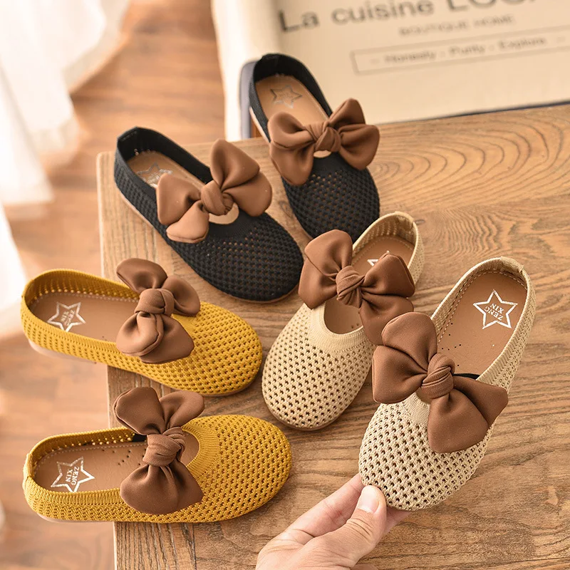 

20210 New Girl Princess Shoes Spring Autumn Fashion Performance Dance Shoes Kids Soft-soled Bow Shoes XZ091