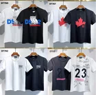 Футболка с круглым вырезом и коротким рукавом для мужчин и женщин, хлопковая Повседневная рубашка с принтом локомотивных букв, в стиле хип-хоп, 21 FW, аутентичная Dsquared2