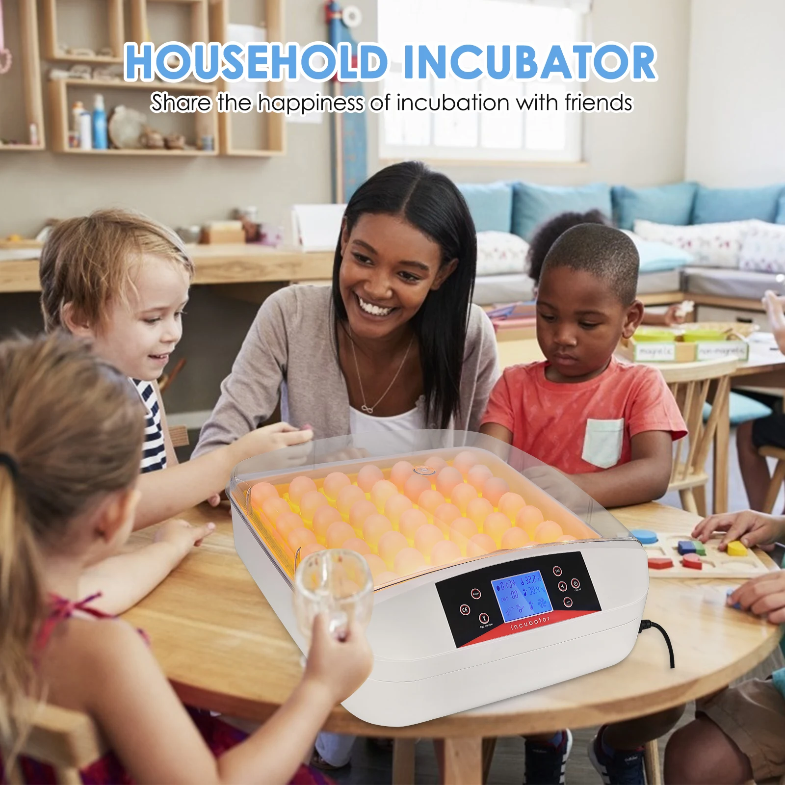 

Инкубатор для птиц, автоматический Брудер с цифровым управлением, 56 яиц, перепелиных, птиц