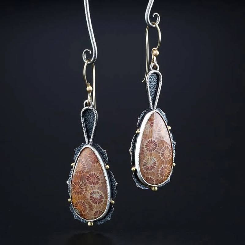 Винтажные веерные серьги подвески из смолы с кристаллами для женщин в стиле бохо