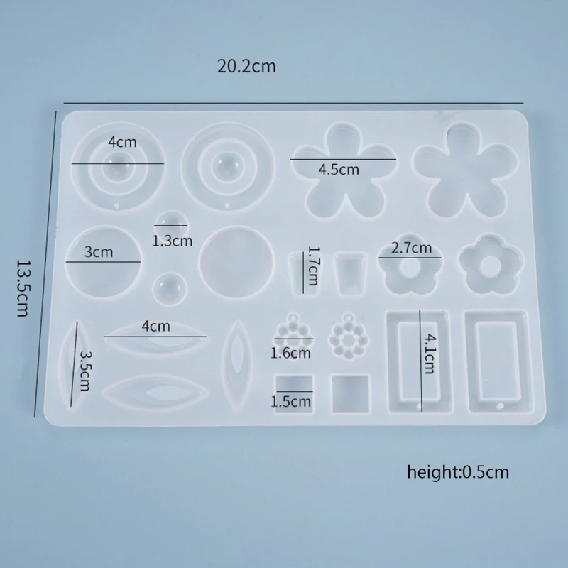 

Crystal Epoxy Resin Mold Earrings Pendants Casting Silicone Mould DIY Craft Tool C7AE