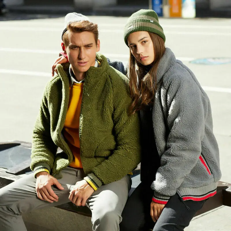 Куртка мужская и женская из искусственного меха на флисовой подкладке с длинным