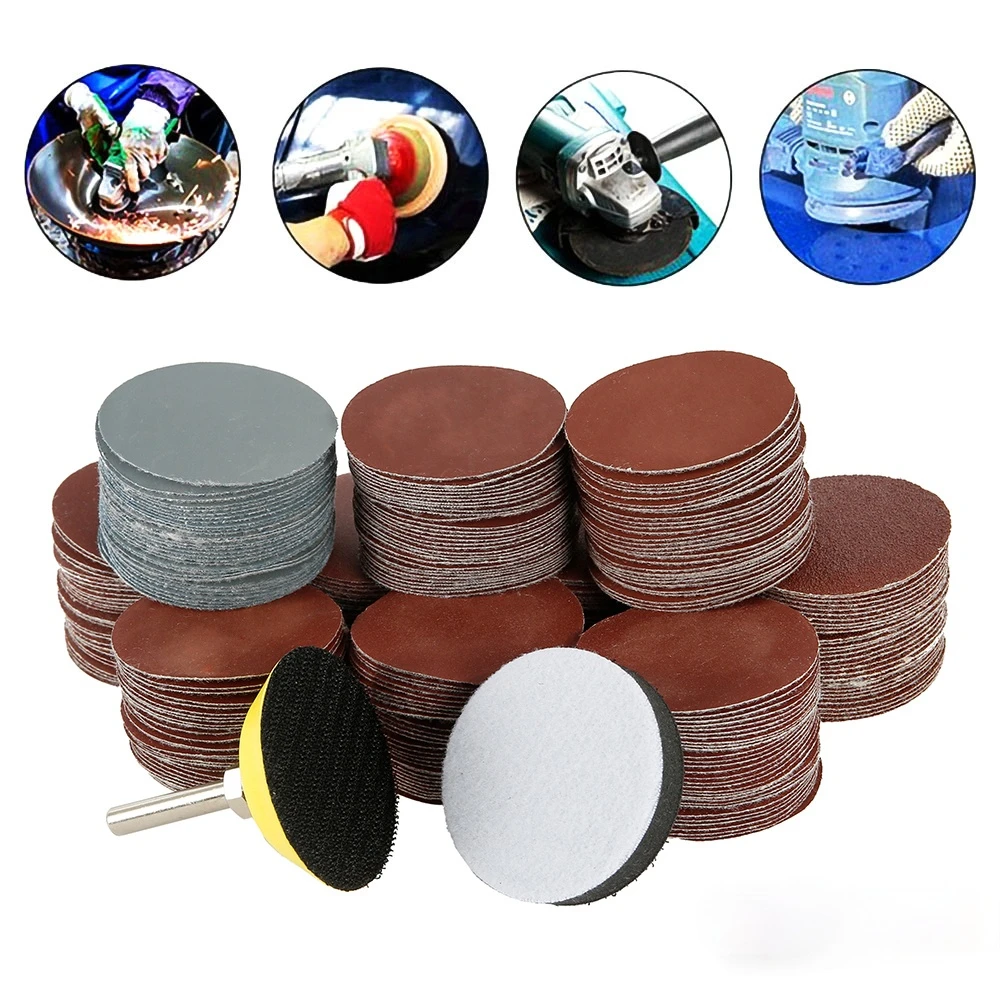 

200Pcs 2 Inch 80-3000 Grit Sandpaper Sanding Discs Paper with 2 Inch Abrasive Polish Pad Plate and 1/4 Inch Shank Dropshipping