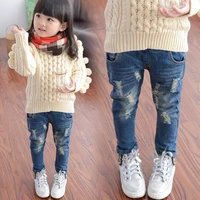 spring spring and autumn new hole jeans girl children baby old pants denim pants tide 2 7 8 ages 3t jeans girls ripped jeans