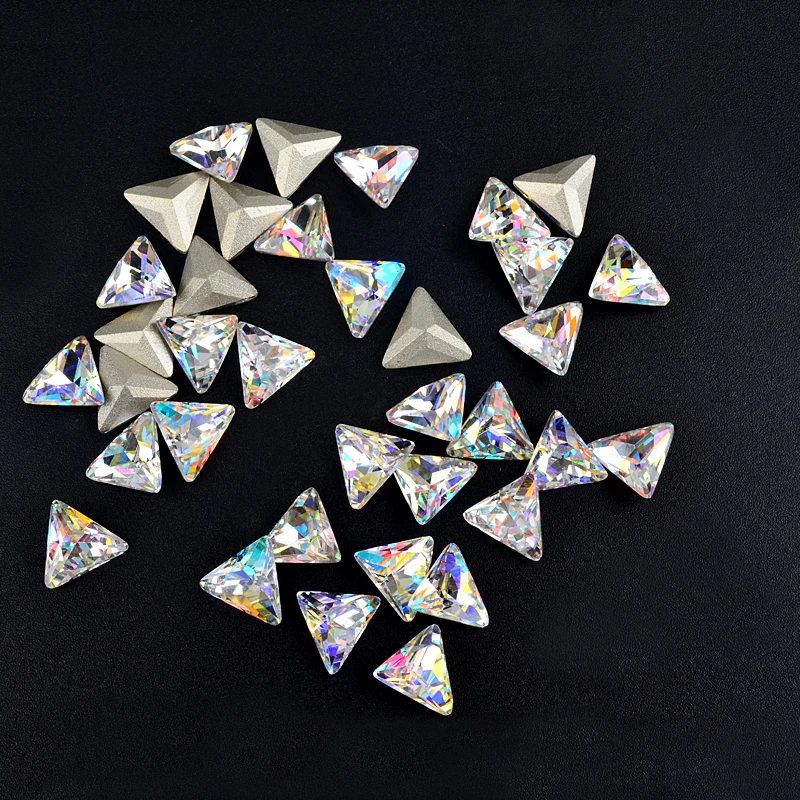 Кристаллы AB 3D Стразы для дизайна ногтей драгоценные камни с плоской задней