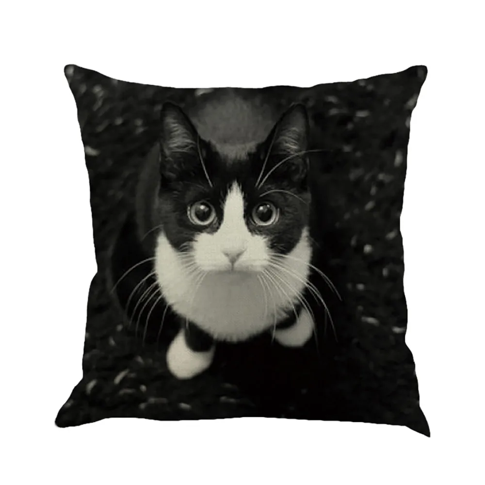 Квадратная искусственная подушка в виде кошки для дивана спальни хлопковая