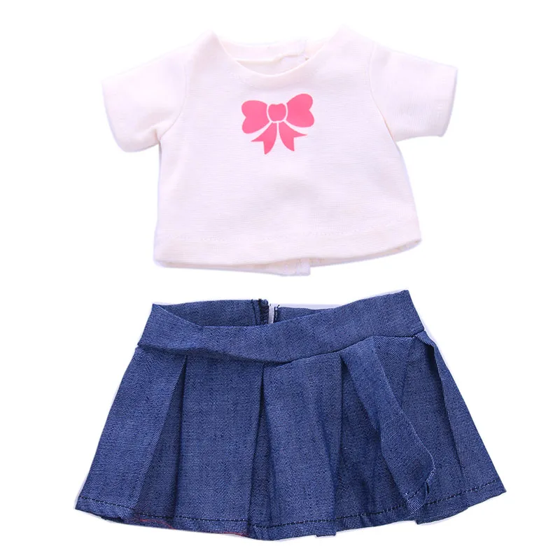 Белая футболка с принтом костюм бантом и юбкой на молнии 18 дюймов американский