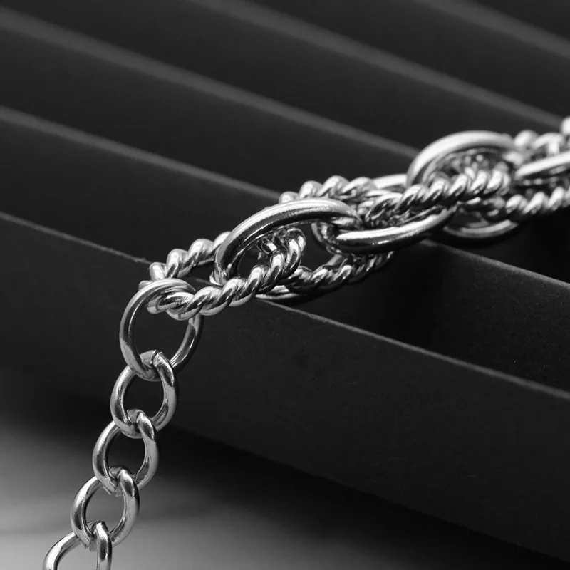 Мужской браслет серебряный цвет нержавеющая сталь витая Цепочка браслеты Pulseira
