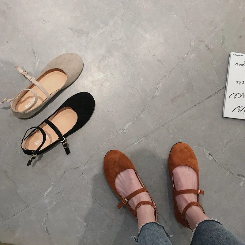 Осенняя женская обувь удобная с двойной пряжкой модная Mary Jane в стиле ретро