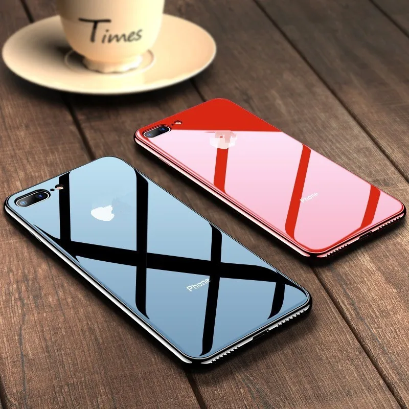 Роскошный чехол из закаленного стекла для Apple iphone 8 6 6s 7 plus задняя крышка X XS XR 11 pro MAX
