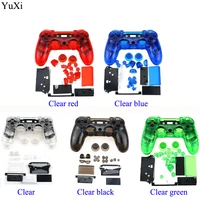 for ps4 v1 controller full housing shell case cover mod kit buttons for ps4 jdm 001 011transparent clear