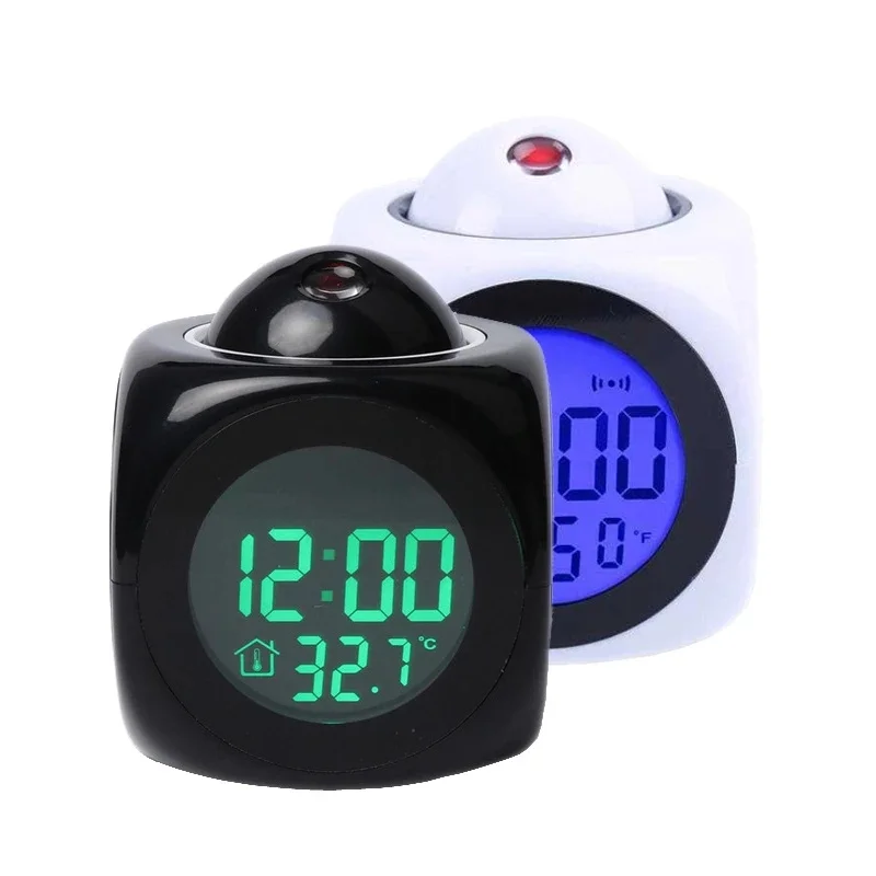 

LED Projection Alarm Clock Multifunctional Voice Report Clock Projection Creative Attention Home Clock Timer