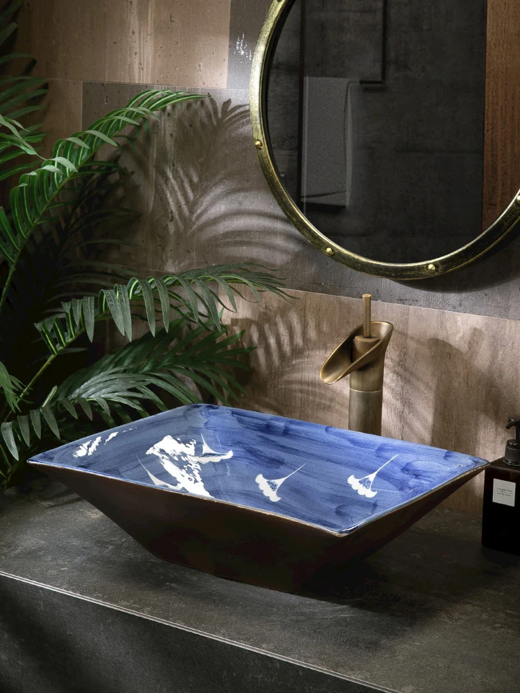 Раковина прямоугольной формы в европейском стиле китайская искусственная