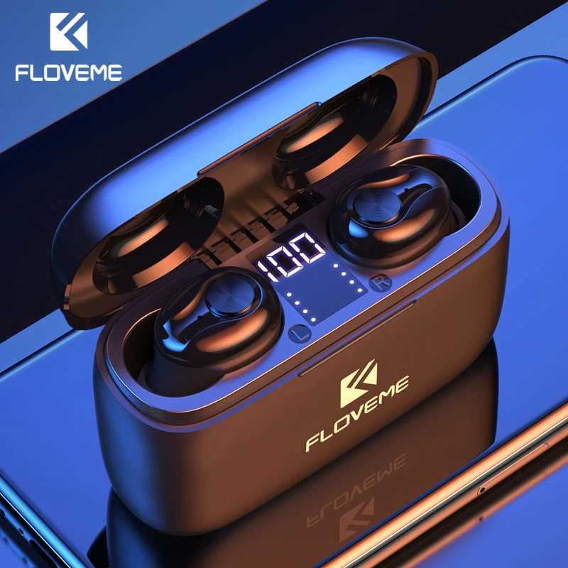 FLOVEME TWS Bluetooth V5.0 наушники светодиодный дисплей беспроводные стерео звук