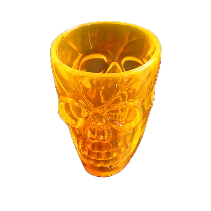 

4Pcs Halloween 3D Skull Transparent Glass Beer Cup For the Home Bar Beer Water and Party Hotel Wedding Glasses Gift Drinkware