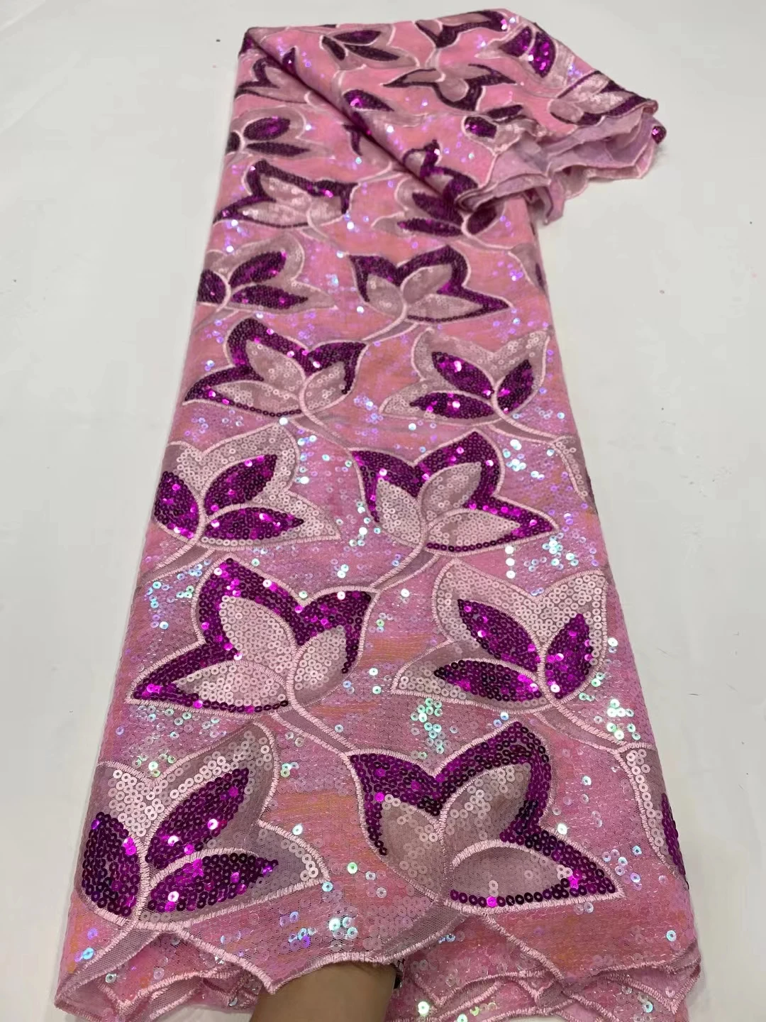 

Необычная вышитая Цветочная французская кружевная ткань с блестками, Высококачественная модель для вечерние ринки/свадебного платья DPN56
