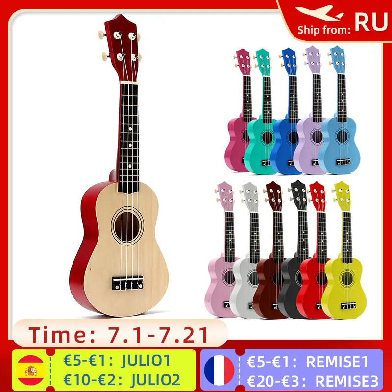 Гитара укулеле Zebra Spring гавайская гитара из липы 21 дюйм 4 струны бас подарок для