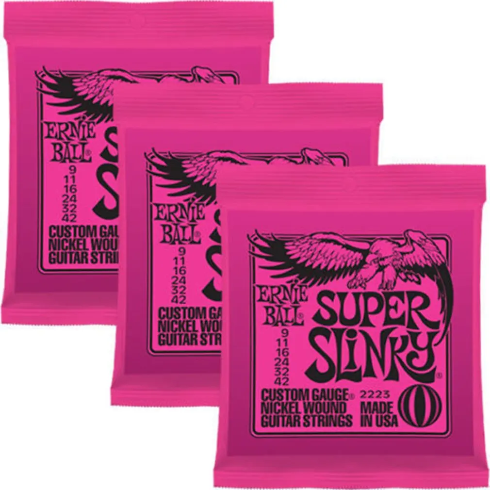 3pcs 2223 Ernie Ball электрические гитарные струны играть реальный хэви-метал, рок 2221 2220 2222 2223 2225 2006 2004 Запчасти для музыкальных инструментов - Цвет: 3pcs 2223