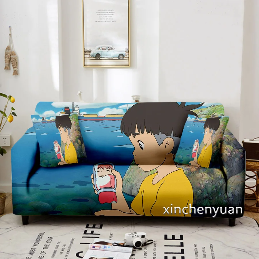 

Эластичный чехол для дивана Ponyo на скале с 3D принтом, растягивающийся чехол для дивана, чехлы для гостиной, секционный протектор для дивана ...