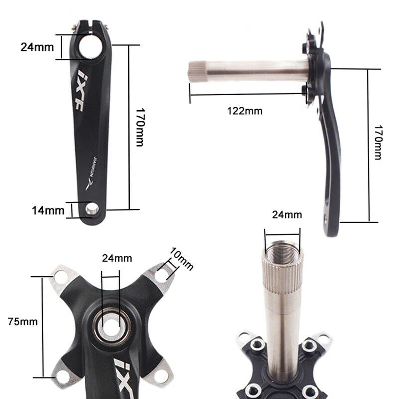 

Cranks Bike Crankset Integrated Hollowtech 2 Bcd Crown 104 Arms Connecting Rods for Bicycle 170 Sport Spare Part
