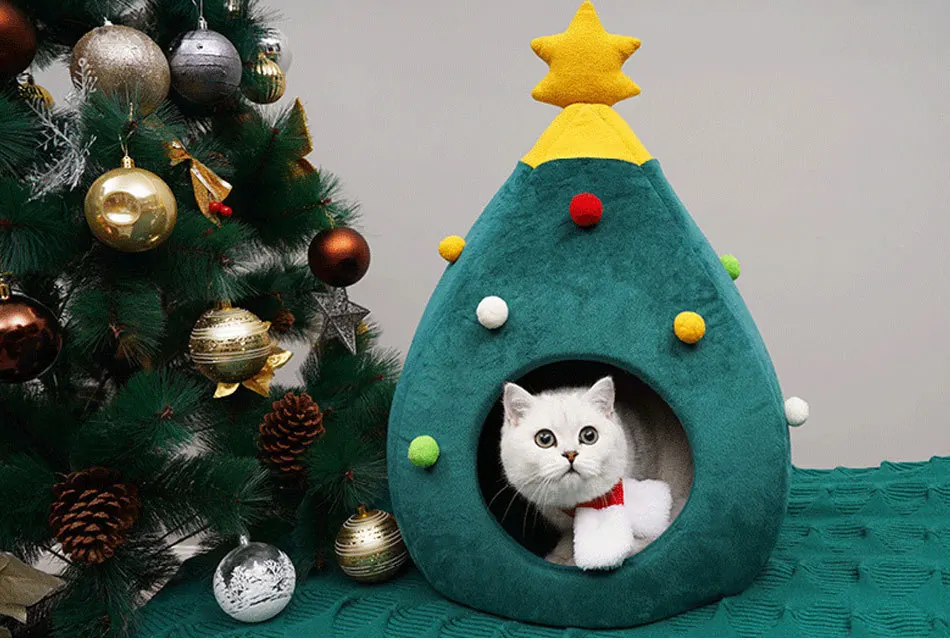 RFWCAK кошка кровать Рождество кошка дом Cuter подстилка для кошачьего наполнителя теплая пещера спальная клетка Рождество Каттен Mand кролик морская свинья домашние товары для домашних животных