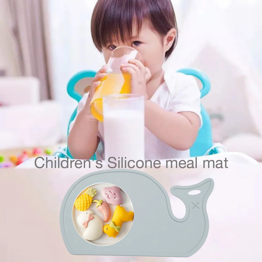 Милые Нескользящие Детские салфетки в форме Кита силиконовые без БФА детские для