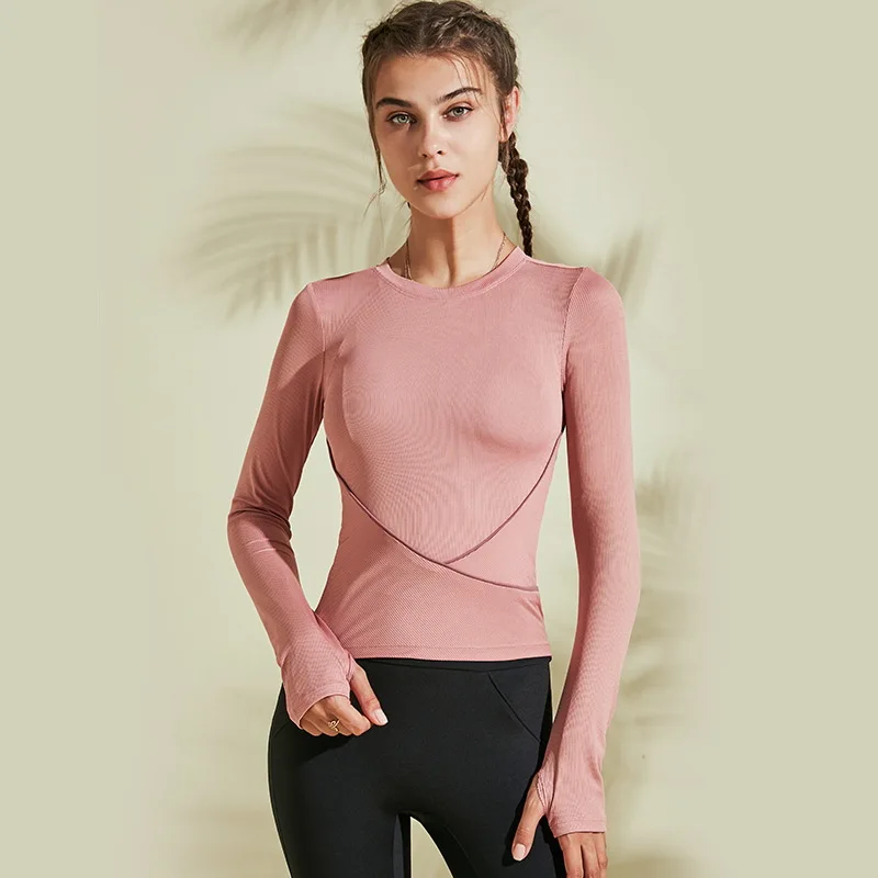 Новая стильная Высококачественная облегающая футболка для йоги Женская