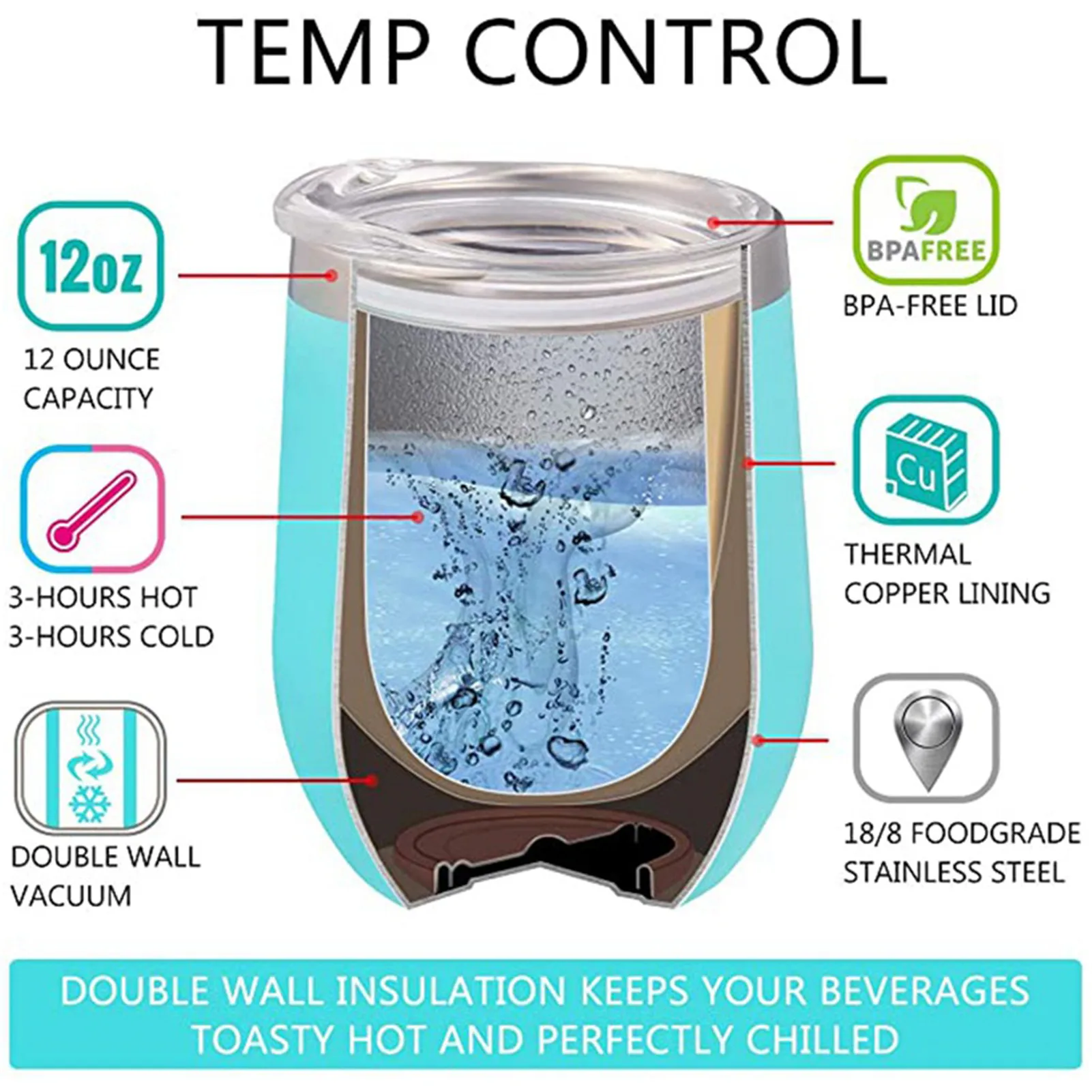 Двухслойный вакуумный термос в виде яичницы стакан для вина бесступенчатый из