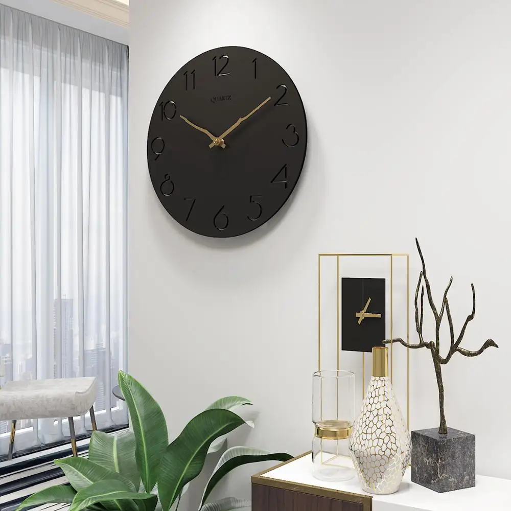 Деревянные настенные часы современный дизайн скандинавские короткие для