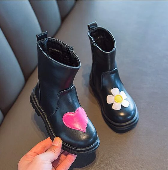 

Girls' Boots Autumn 2020 New Flower Princess Shoes Children's Waterproof Short Martin Boots