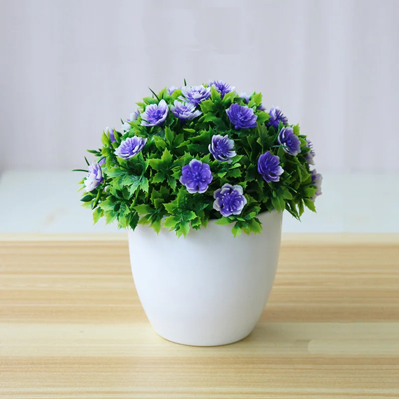 

Artificial Flower Potted Desktop Fake Plants Bonsai Plastic Fake Flower Potted Plant Home Garden Deocration Supplies