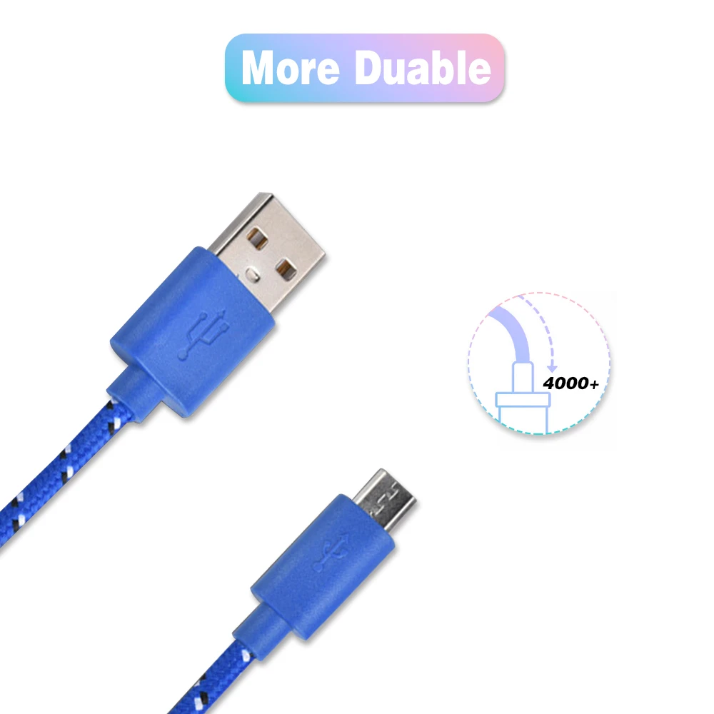 1 м/2 м/3 м нейлоновые Кабель Micro USB в оплетке для синхронизации данных Зарядное
