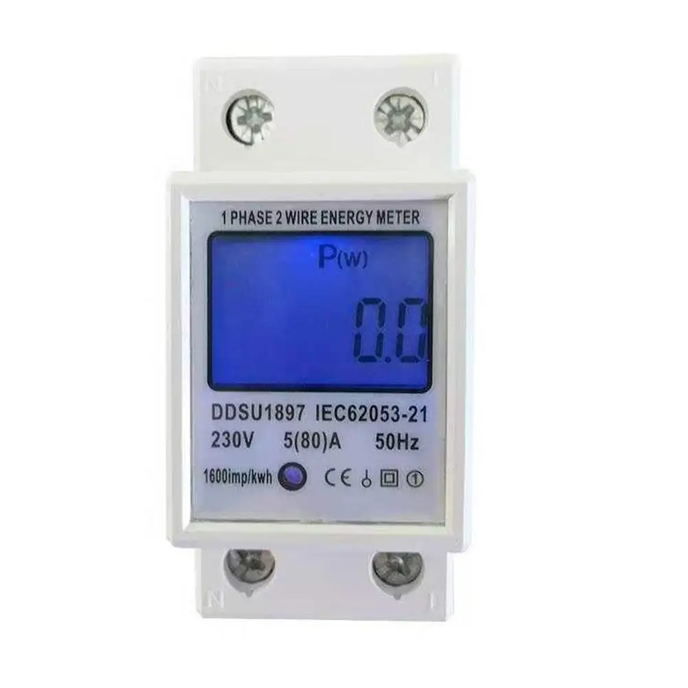 Medidor de Energia 1pc tipo Trilho de Guia Display Digital Elétrica Doméstico Monofásico Medidor Elétrico 220v Watt-hora Ddsu1897