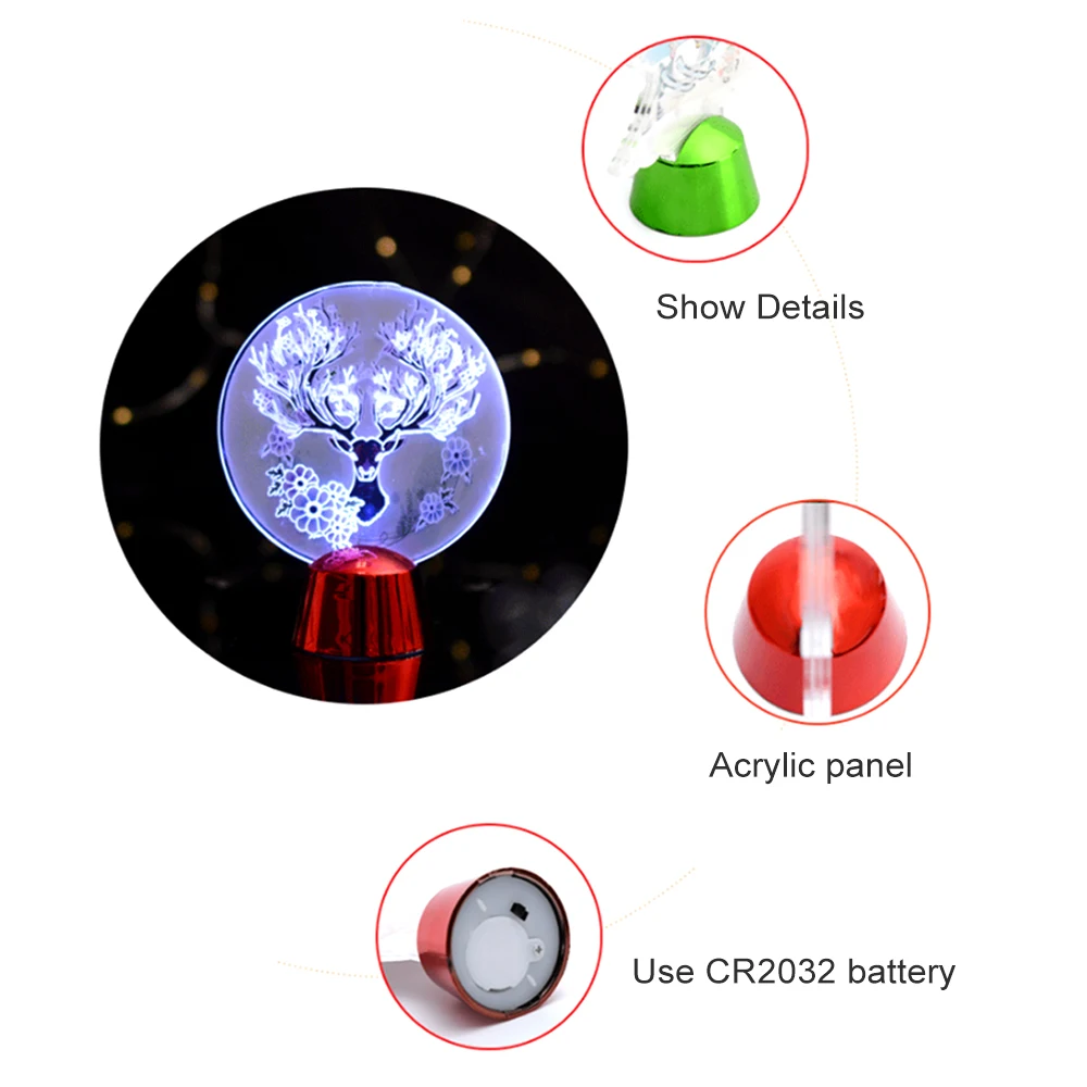 Рождественский Креативный светодиодный светильник акриловый Настольный