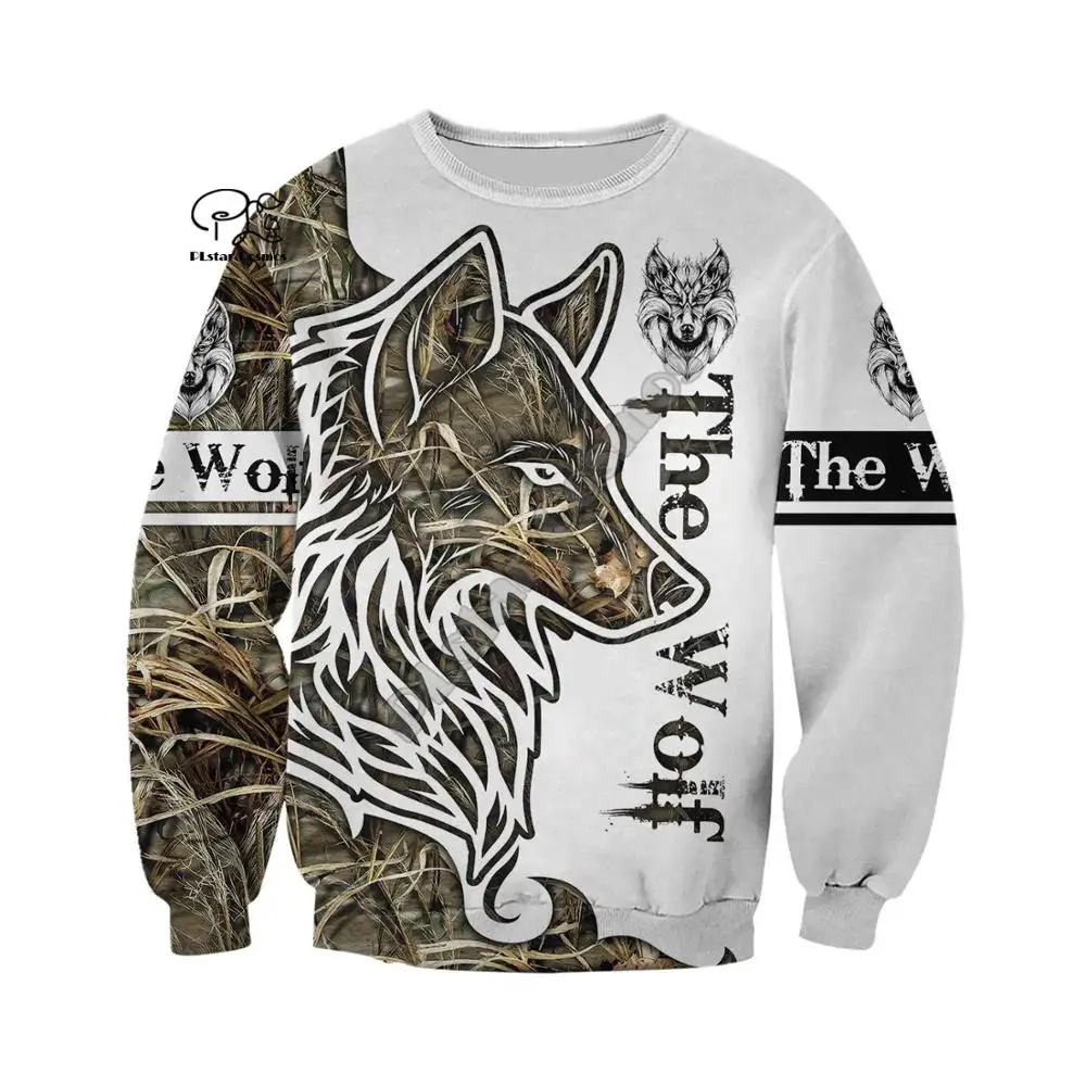 

PLstar Cosmos 3DPrint Hunter Hunting Wolf Animal Doom Harajuku Streetwear Man/Woman Unisex Funny Zip Hoodies/Sweatshirt-a12