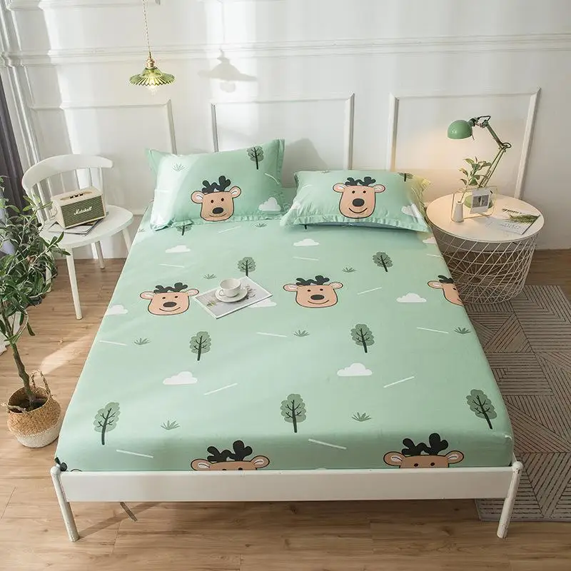 

Strawberry Print Fitted Sheet For Single Double Bed Kids Adults 100% Cotton Bed Sheets (no pillowcase) XF749-27