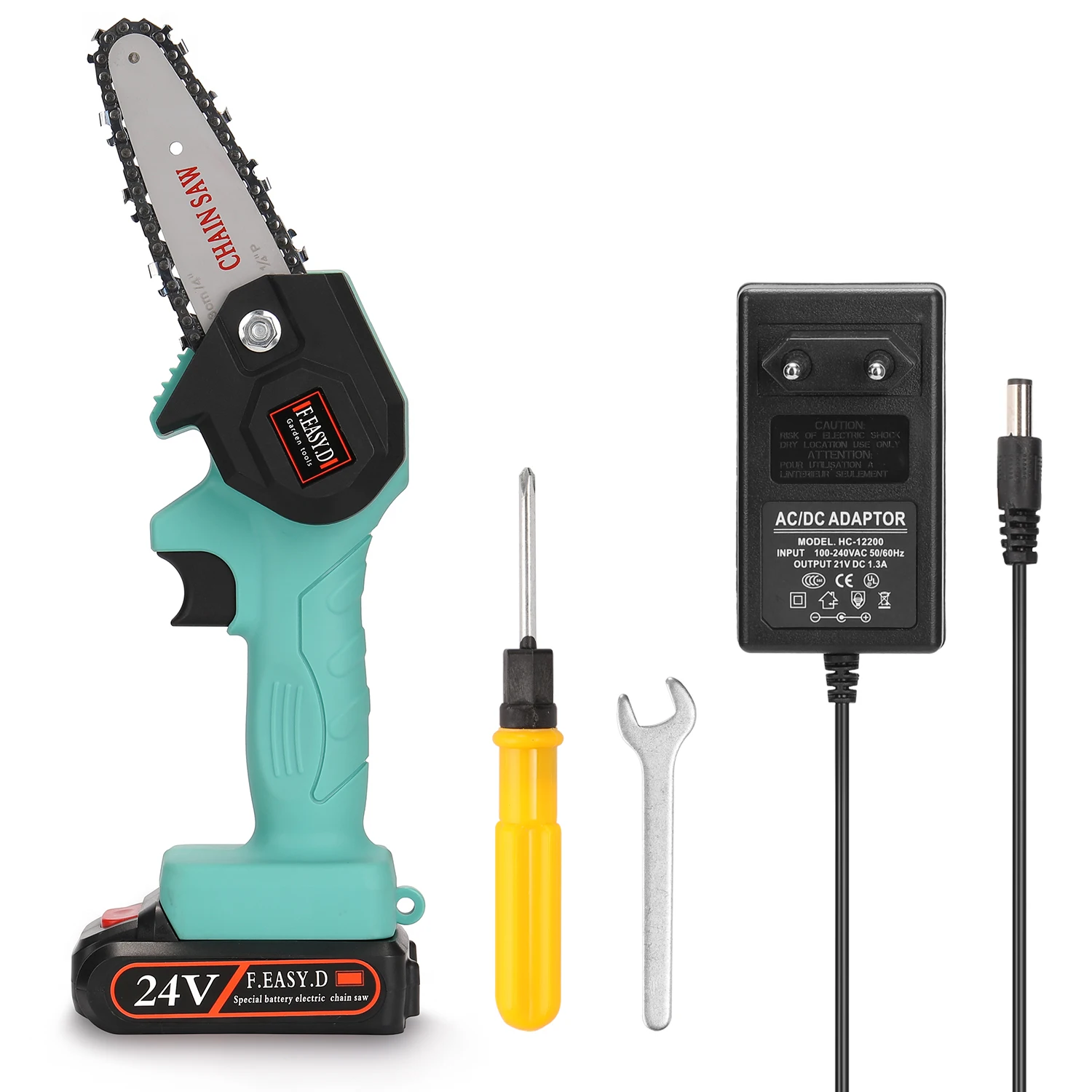 

24V Lithium Battery Portable Electric Pruning Saw Rechargeable Small Electric Woodworking Garden Logging Mini Electric Chain Saw