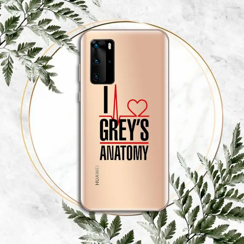 

Greys Anatomy Phone Case Clear Transparent for huawei honor P 40 30 20 lite Pro 10 i 8 9 x p smart 2019
