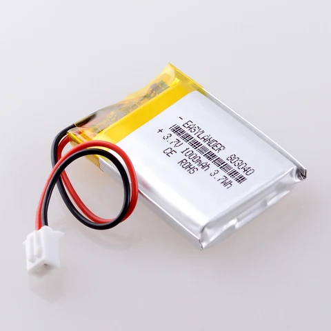 Литий-полимерный аккумулятор JST 803040, 1000 мАч, 2,54 мм, 2pin, 3,7 в, литий-полимерный аккумулятор для Mp3 DVD PAD, мобильного планшета, ПК, внешний аккумулятор для камеры