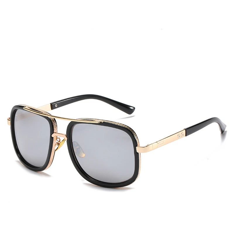

New Arrival High Quality Square Sunglasses For Women Men Brand Design Fashion Retro Unisex UV400 Metal Sun Glasses Mirror Shades