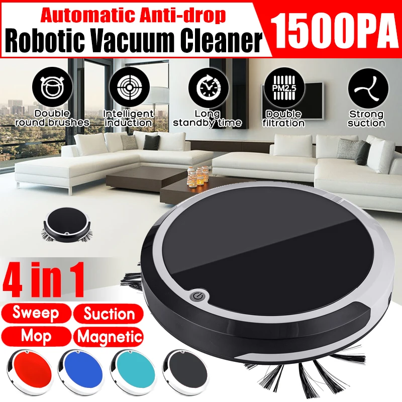 4 in 1 Rechargeable Auto Cleaning Robot Smart Sweeping Robot Dirt Dust Hair Automatic Cleaner For Home Electric Vacuum Cleaners