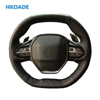 customize diy genuine leather car steering wheel cover for peugeot e 208 2020 508 208 2019 2020 3008 4008 5008 2016 2019