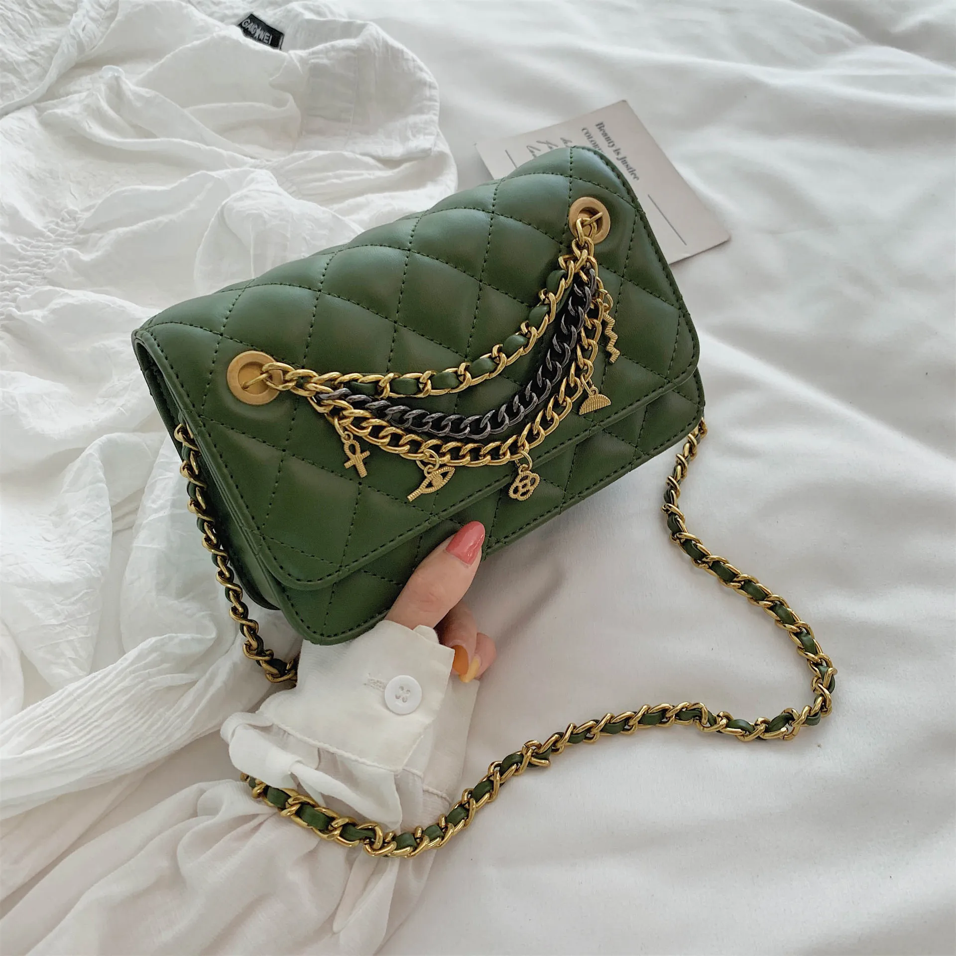 Youda оригинальный дизайн украшение цепи женская сумка мессенджер классическая на