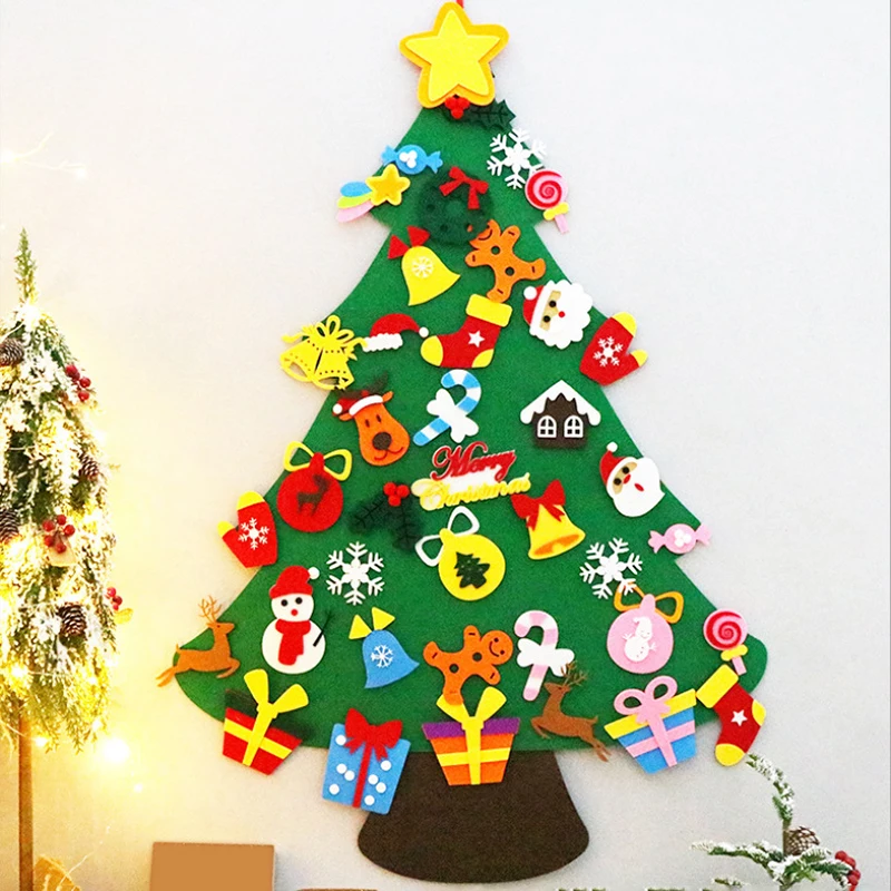 

Kids DIY Felt Christmas Tree Christmas Decoration For Home Santa Claus Xmas Tree 2022 New Year Gifts Christmas Ornaments